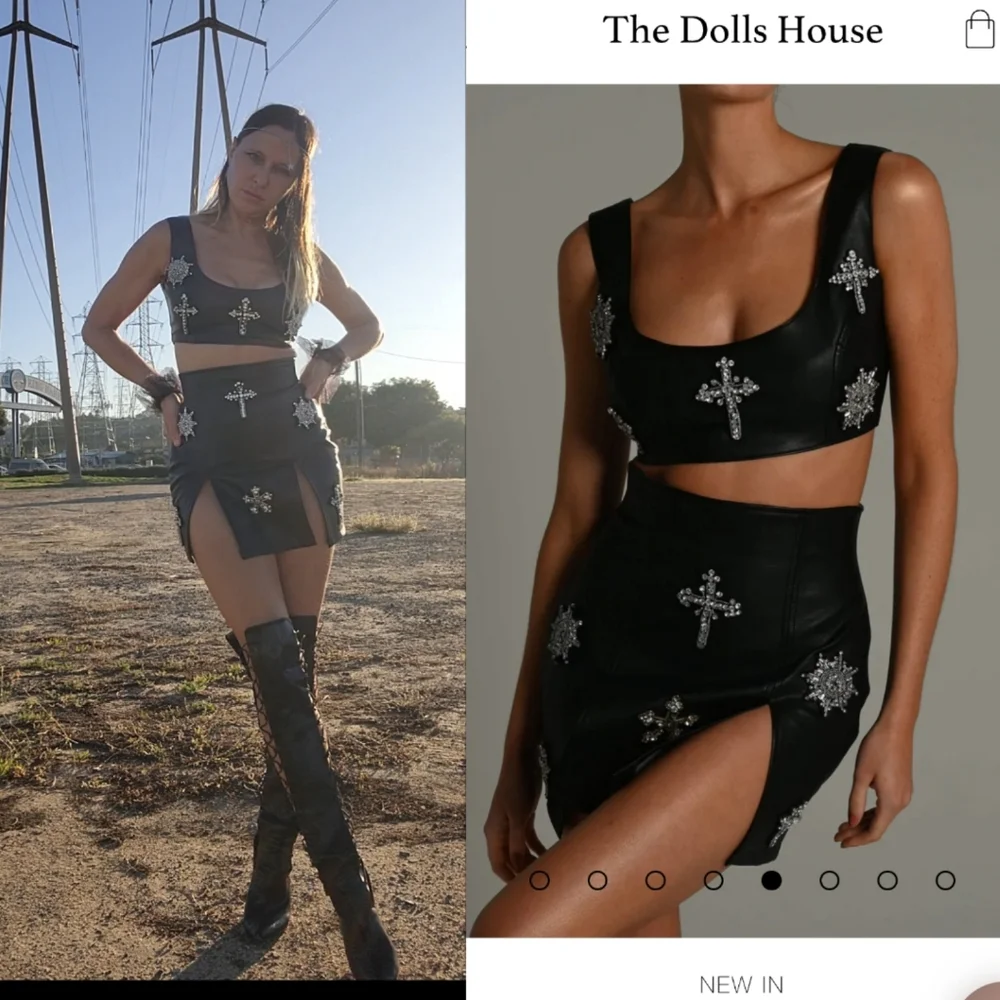The Dolls House Gothic perfection Kourtney SET veg leather gothic glam set S xs - Picture 4 of 10